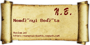 Neményi Beáta névjegykártya