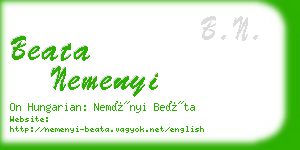 beata nemenyi business card